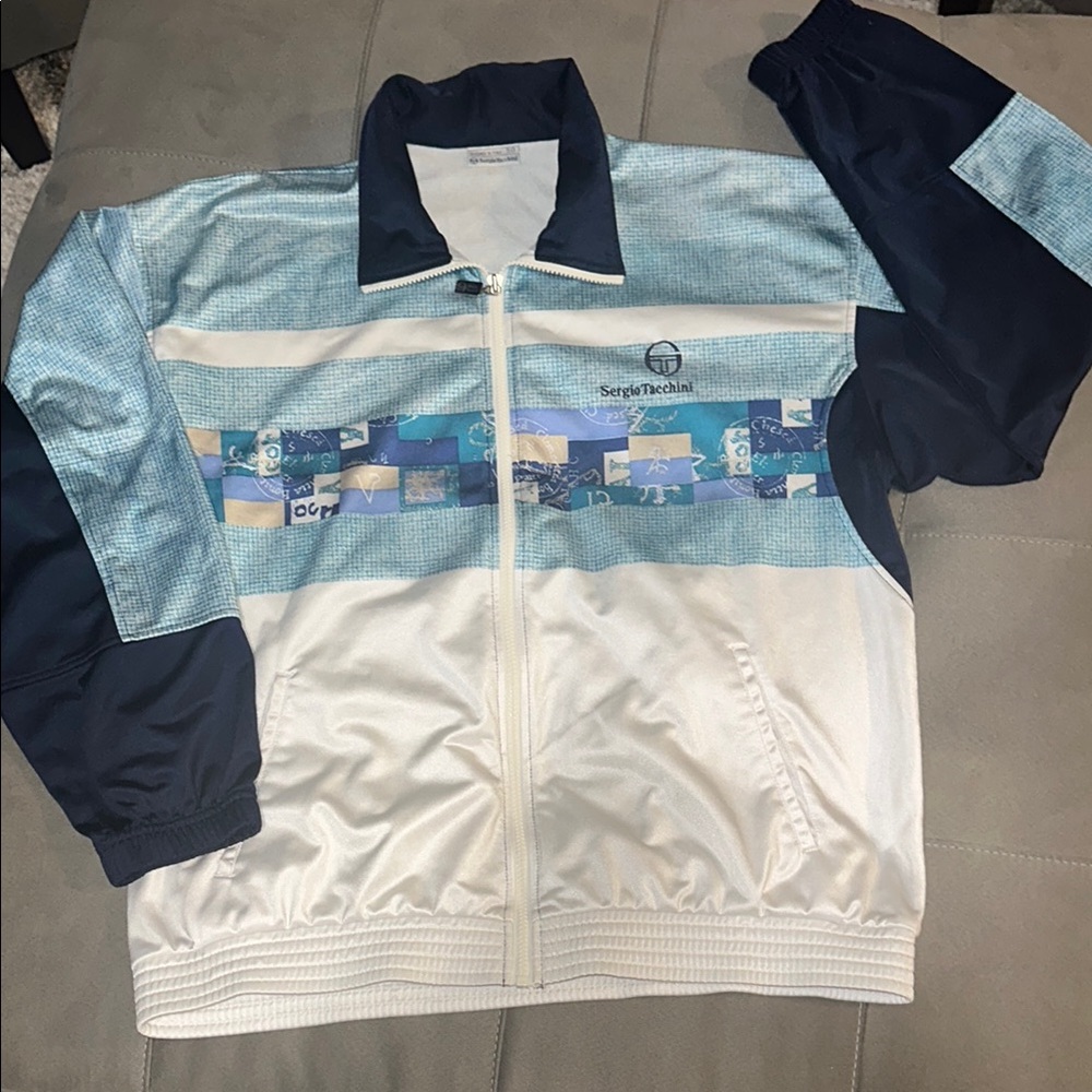 Sergio Tacchini Navy and White Jacket